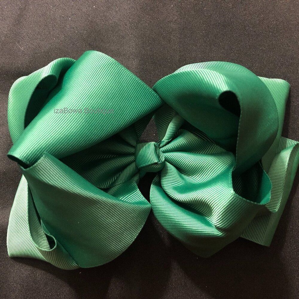 Forest Green 6" Double Stacked Boutique Bows  5B1770  Handmade NWT Boutique